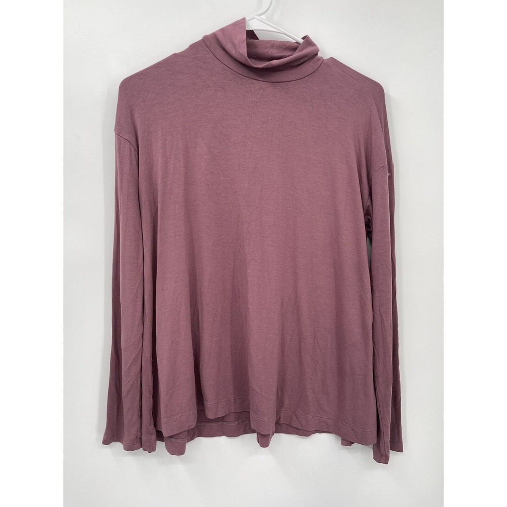 J. Jill XS Turtleneck Top Women Mauve Plum Wearever Long Sleeve Rayon‎ Stretch